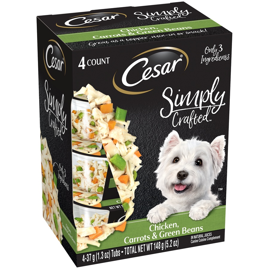 Cesar Simply Crafted Adult Wet Dog Food, Chicken Carrots & Green Beans