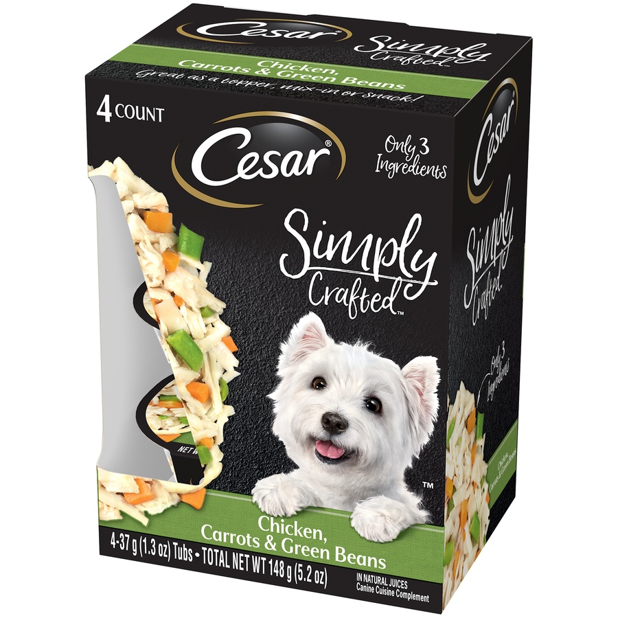 Cesar Simply Crafted Adult Wet Dog Food, Chicken Carrots & Green Beans