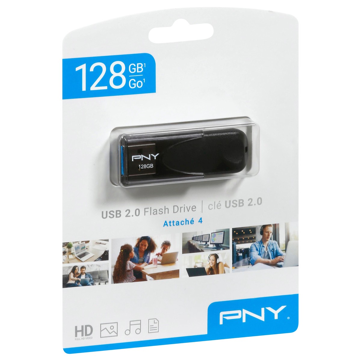 slide 6 of 9, PNY 128 GB USB 2.0 Flash Drive 1 ea, 1 ct