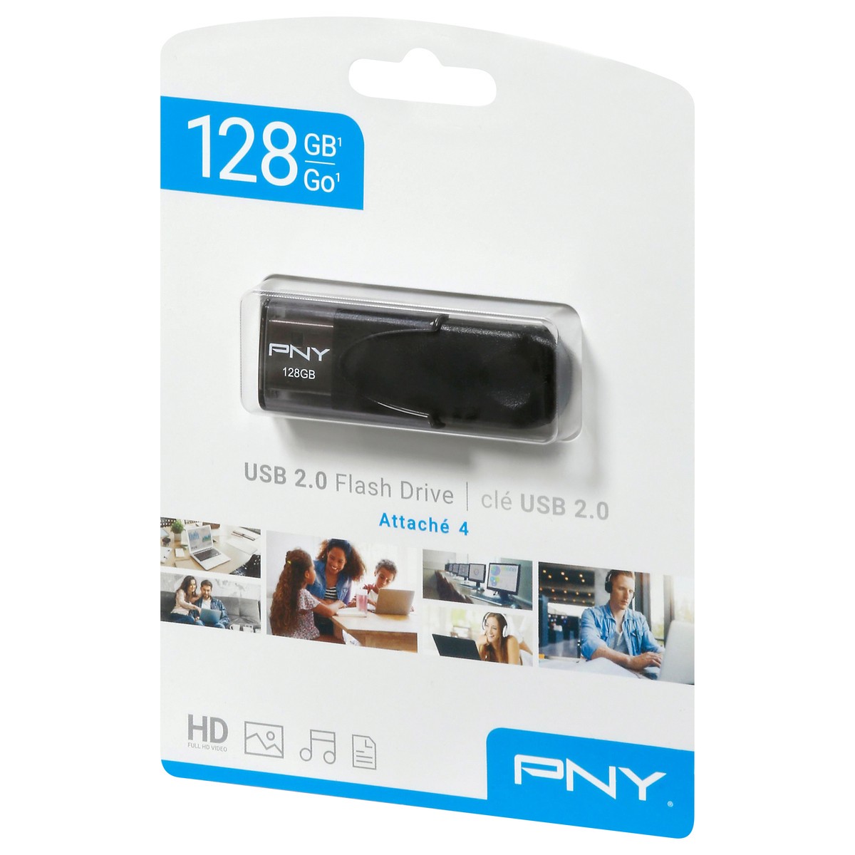 slide 5 of 9, PNY 128 GB USB 2.0 Flash Drive 1 ea, 1 ct