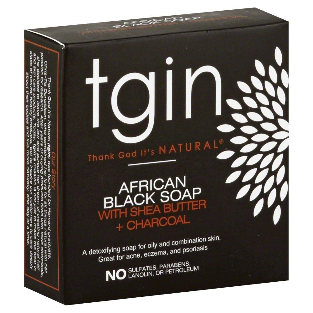 slide 1 of 1, TGIN African Black Soap Bar, 4 oz