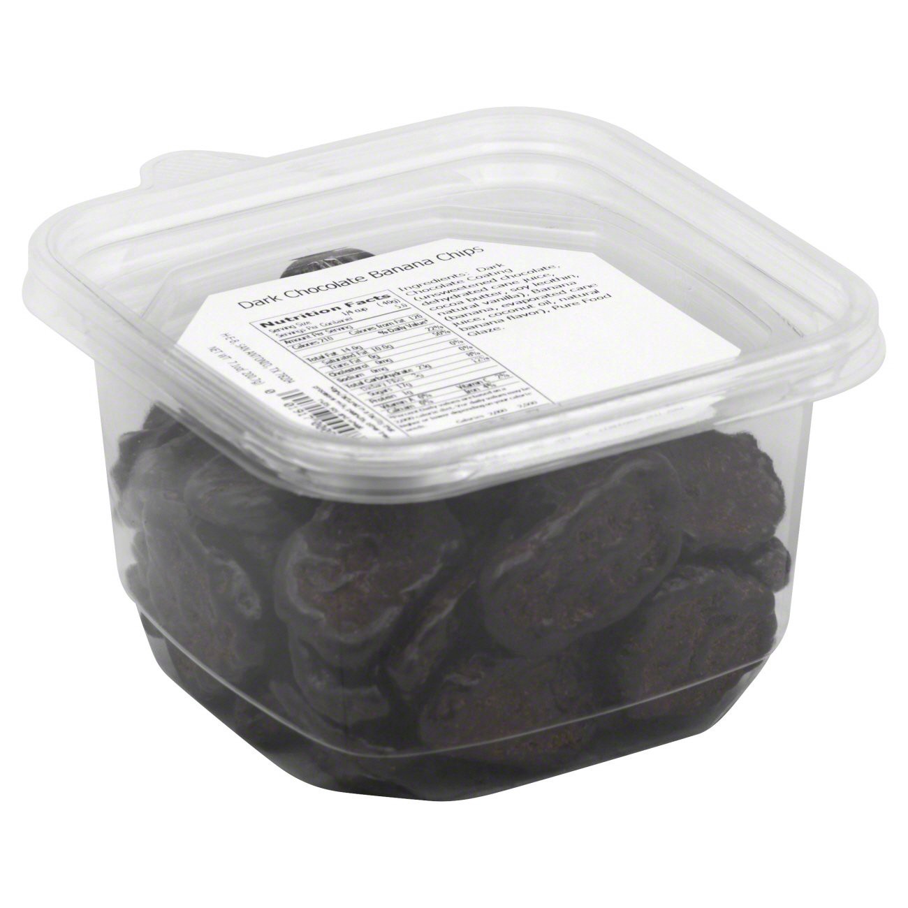slide 1 of 1, H-E-B Dark Chocolate Banana Chips, 7.1 oz