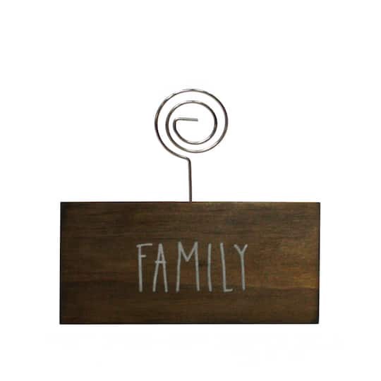 slide 1 of 4, Walnut Family Block Clip Frame By Studio Decor, 4 in x 3.75 in