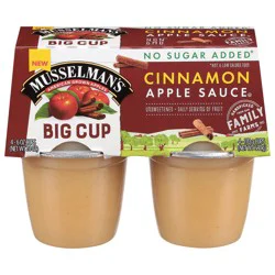 Musselman's Big Cup No Sugar Added Cinnamon Apple Sauce 4 - 6 oz Cups