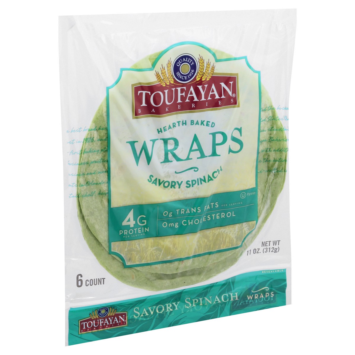 slide 12 of 13, Toufayan Bakeries Savory Spinach Wraps, 11 oz