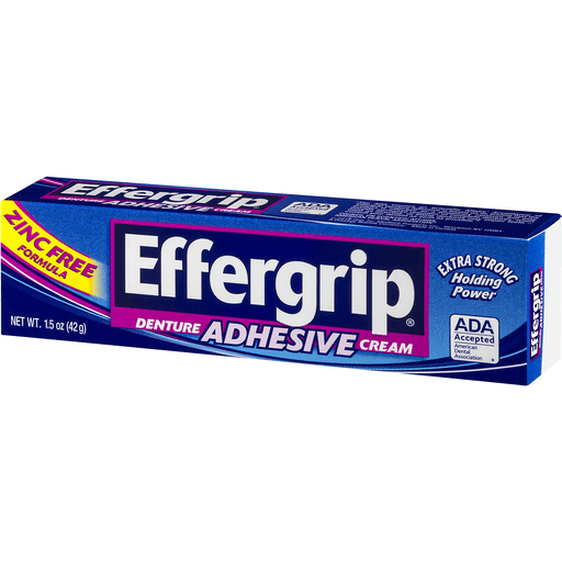 Effergrip Extra Strong Denture Adhesive Cream Zinc Free Formula 1.5 oz