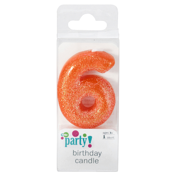 slide 1 of 1, Meijer Birthday Candle, Number 6, 1 ct