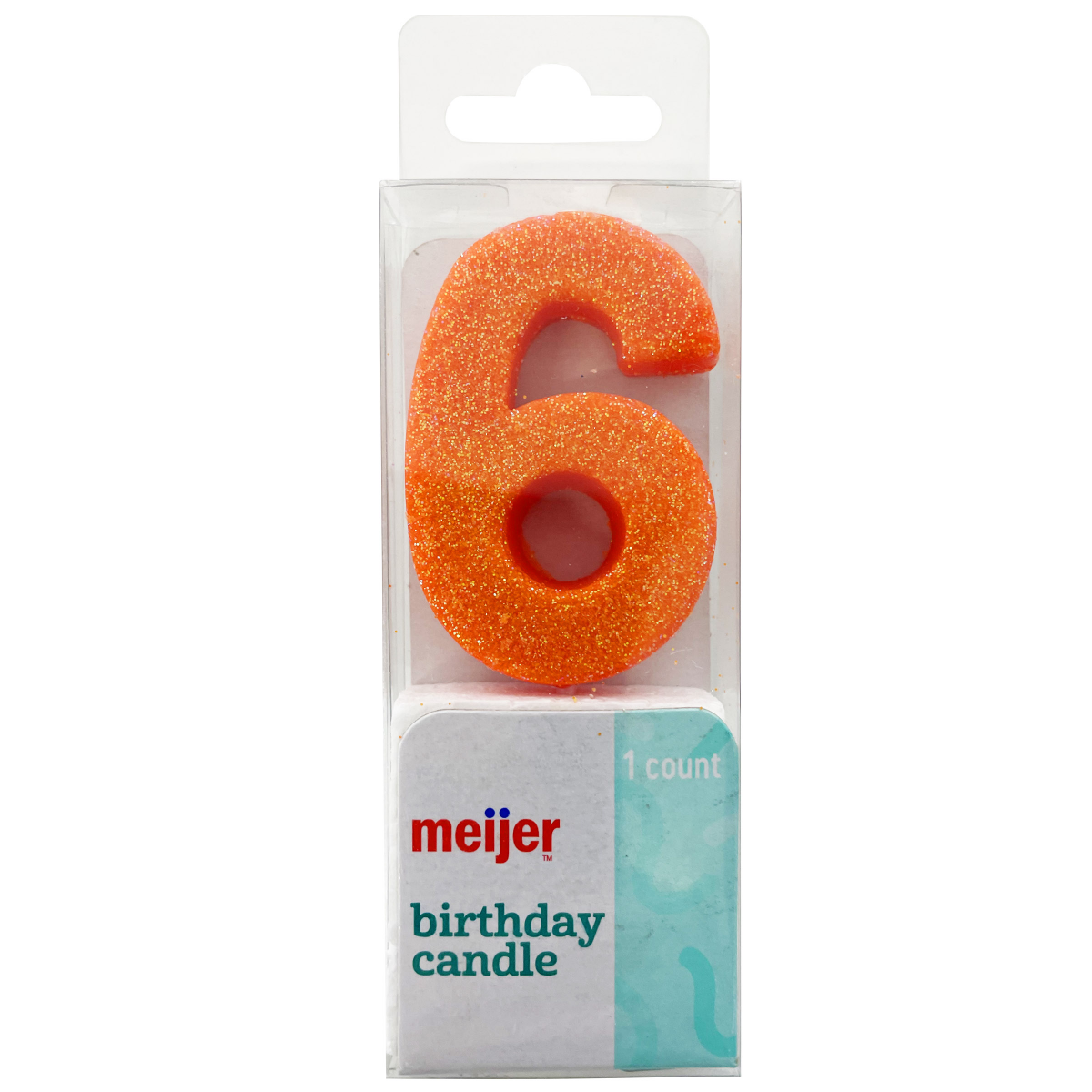 slide 1 of 1, Meijer Birthday Candle, Number 6, 1 ct