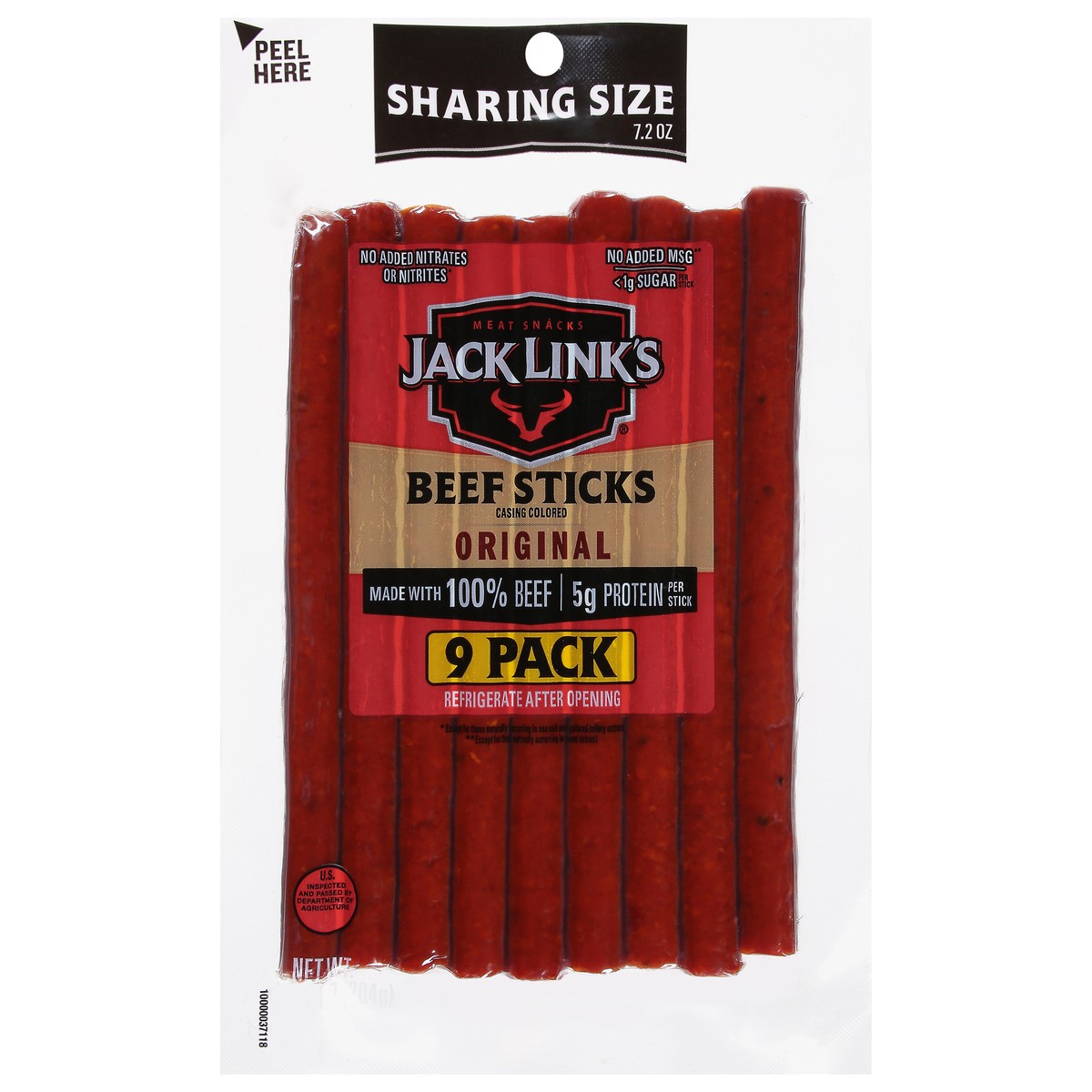 slide 1 of 9, Jack Link's 9 Pack Sharing Size Original Beef Stick 9 ea, 9 ct