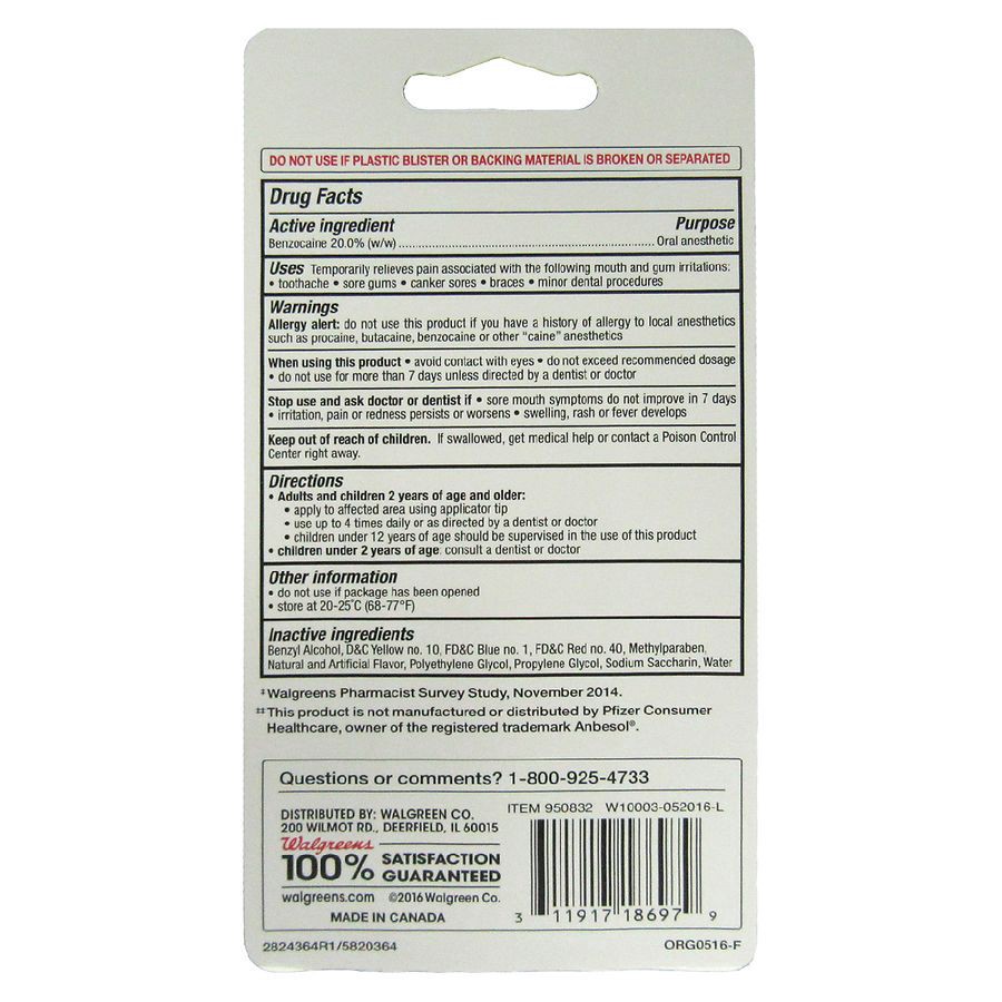 slide 2 of 2, Walgreens Instant Oral Pain Relief, 0.5 fl oz