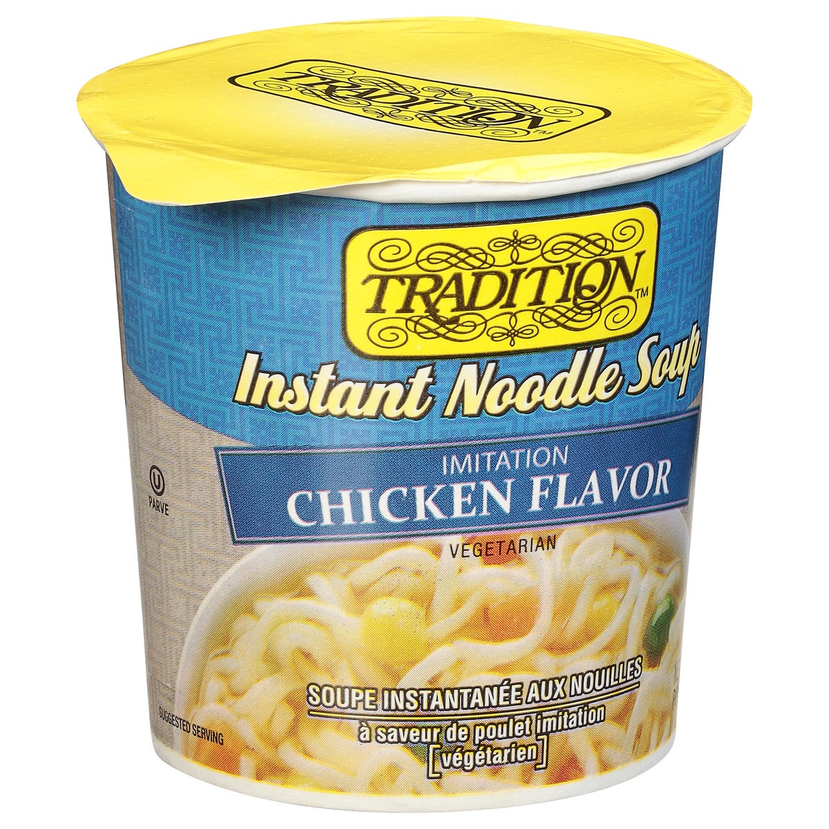 slide 2 of 9, Tradition Imitation Vegetarian Chicken Flavor Instant Noodle Soup 2.29 oz, 2.29 oz