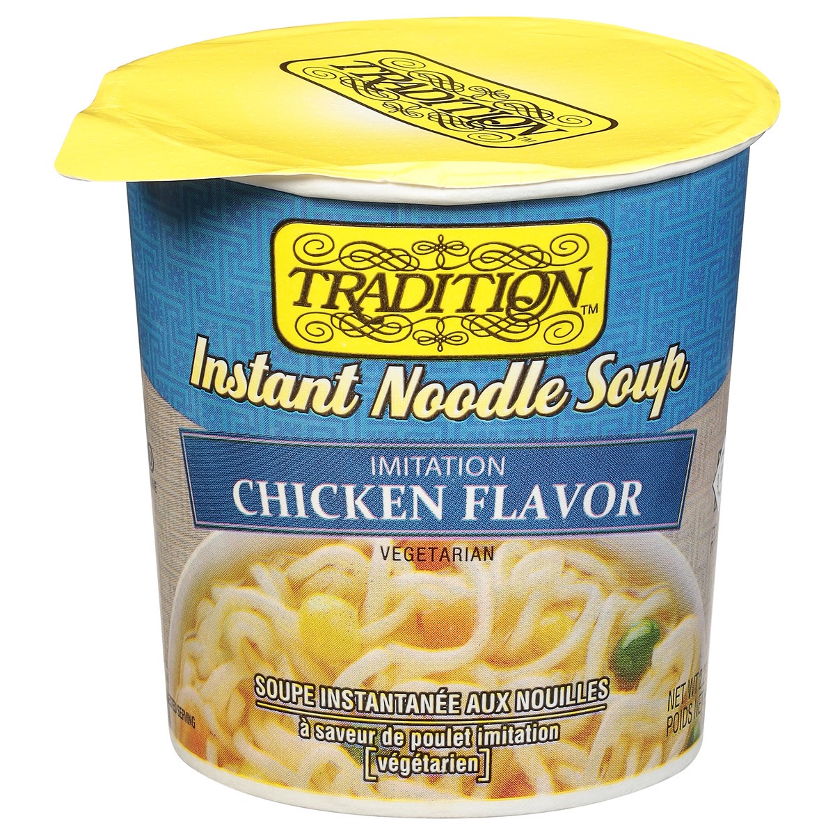 slide 1 of 9, Tradition Imitation Vegetarian Chicken Flavor Instant Noodle Soup 2.29 oz, 2.29 oz