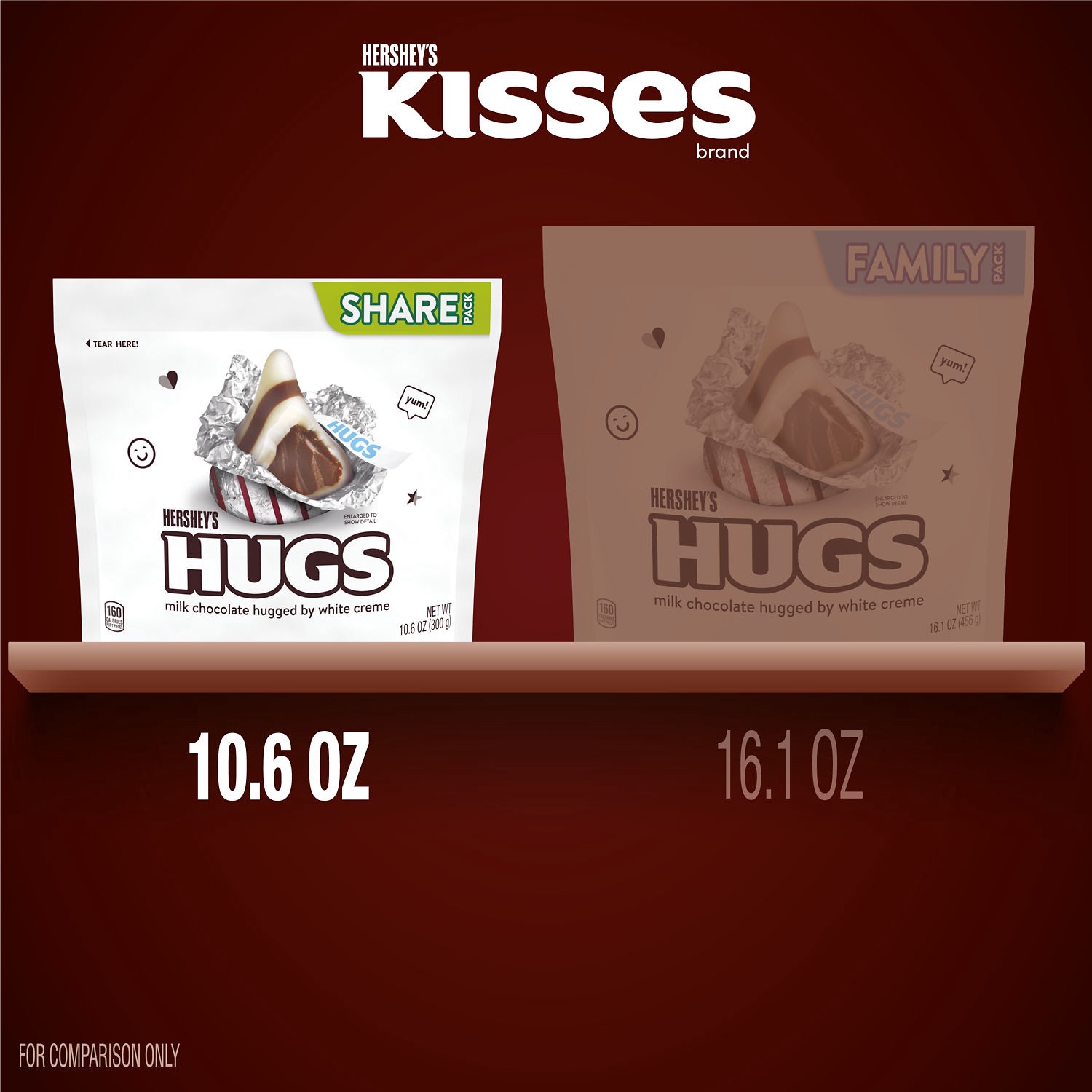 slide 5 of 7, Hershey's Hugs Chocolate Share Pack, 10.6 oz