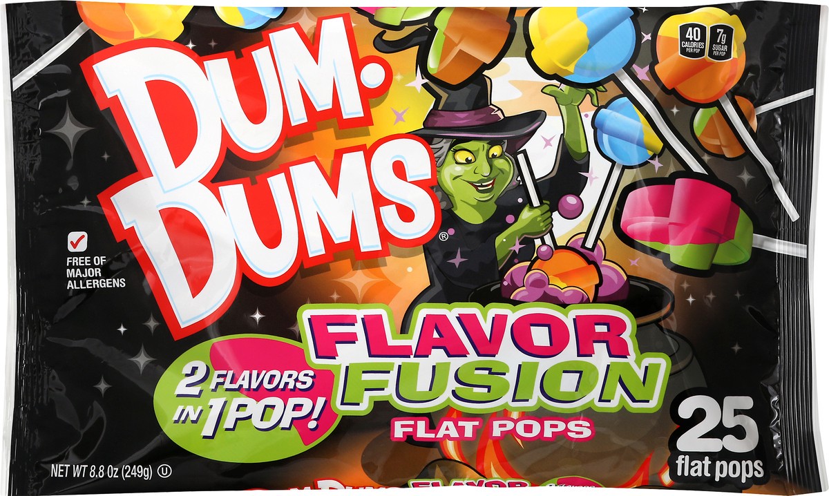 slide 6 of 6, Dum Dums Flavor Fusion Halloween Mix Flat Pops, 8.8 oz