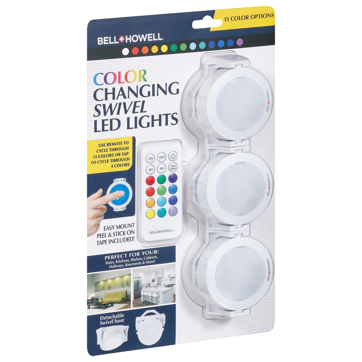 slide 6 of 9, Bell + Howell ASOTV Color Changing Swivel LED Lights, 1 ct