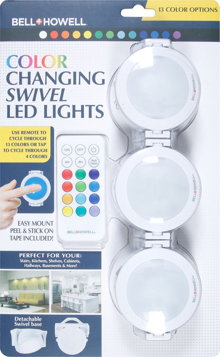 slide 9 of 9, Bell + Howell ASOTV Color Changing Swivel LED Lights, 1 ct