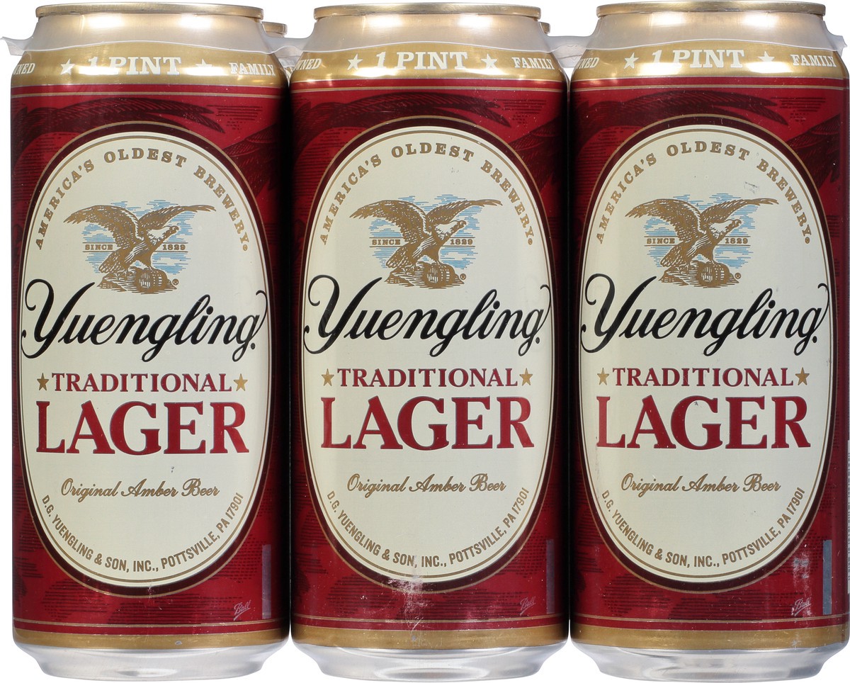 slide 12 of 12, Yuengling Traditional Lager Beer 6 - 16 fl oz Cans, 6 ct; 16 oz