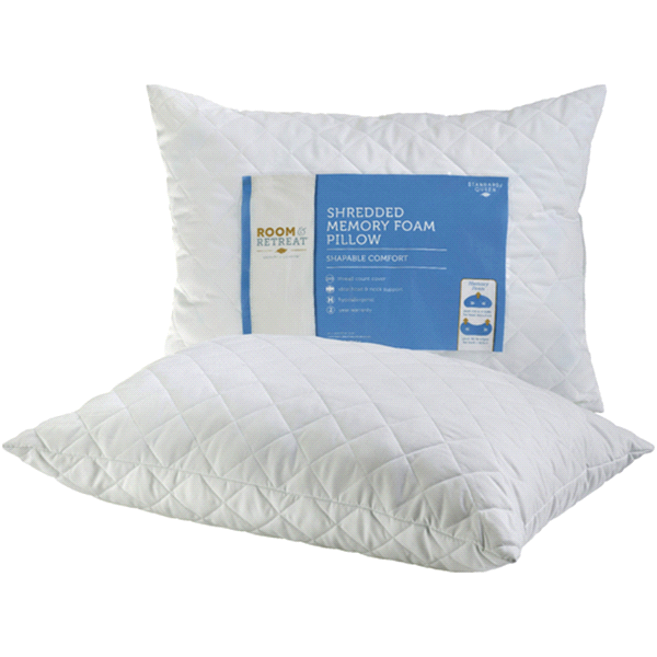 slide 1 of 1, Room & Retreat Shapable Comfort Shredded Memory Foam Pillow, Standard/Queen, 1 ct