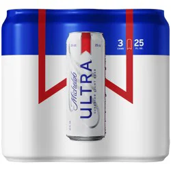 Michelob Ultra Light Beer, 3 Pack 25 fl. oz. Cans