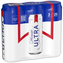 Michelob ULTRA Superior Light American Lager Beer, 3 Pack 25 fl oz Cans