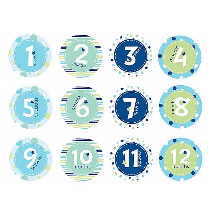 slide 1 of 3, Pearhead Baby Boy First Year Belly Stickers, 1 ct