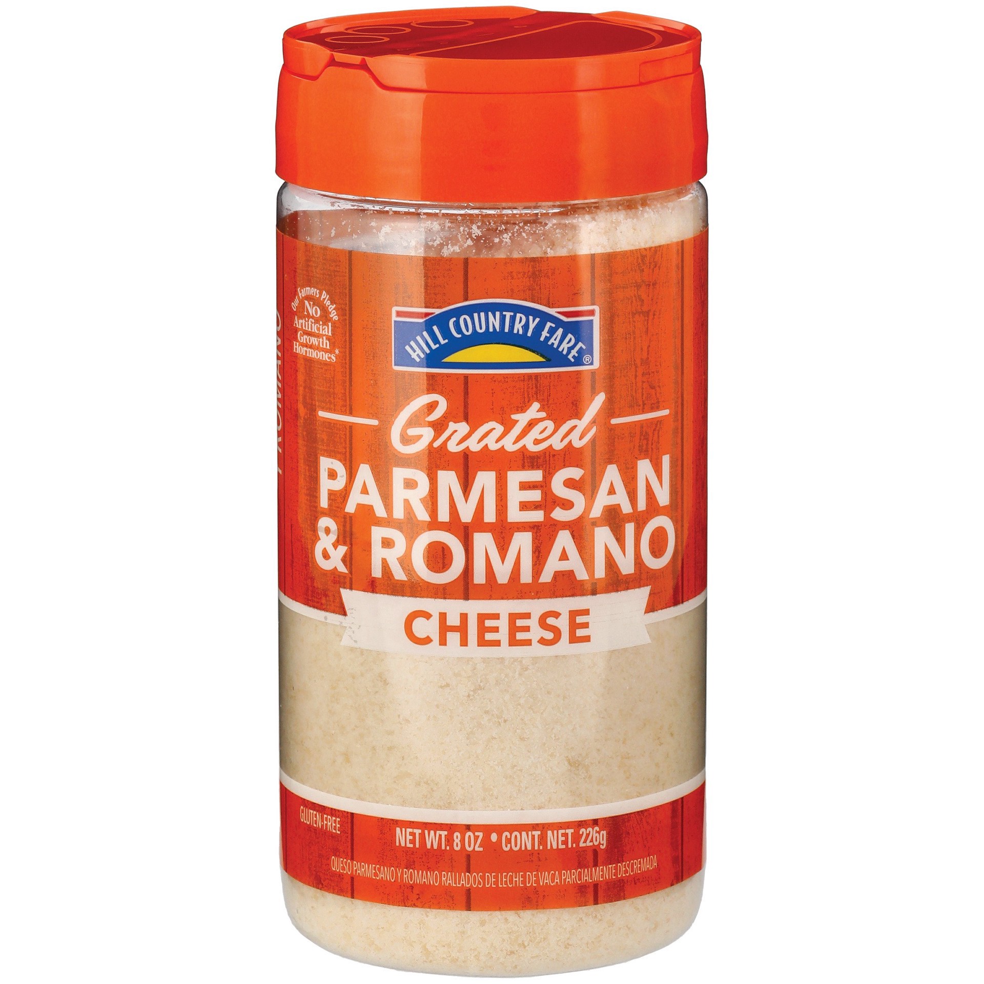 slide 1 of 1, Hill Country Fare Grated Parmesan & Romano Cheese, 8 oz