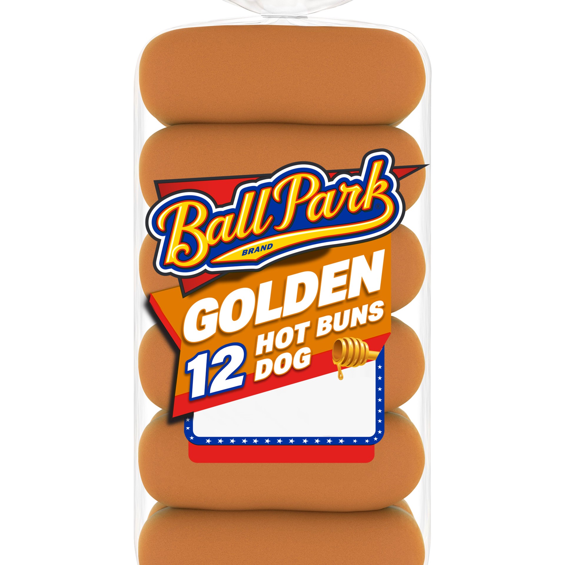 slide 1 of 5, Ball Park Golden Hot Dog Buns, 12 count, Honey Pre-sliced Hot Dog Buns, 20 oz Bag, 12 ct