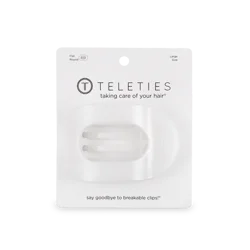 Teleties Flat Round Coconut White Large Hair Clip