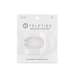 Teleties Flat Round Coconut White Large Hair Clip