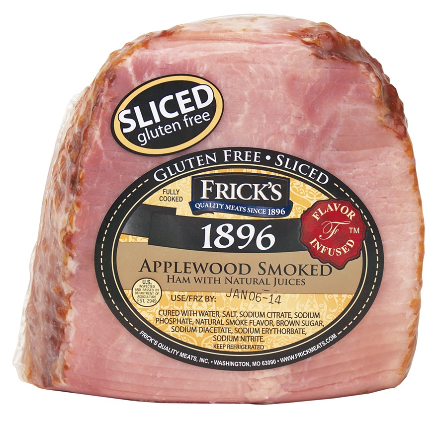 slide 1 of 1, Frick's Premium Sliced Applewood Quarter Ham, per lb