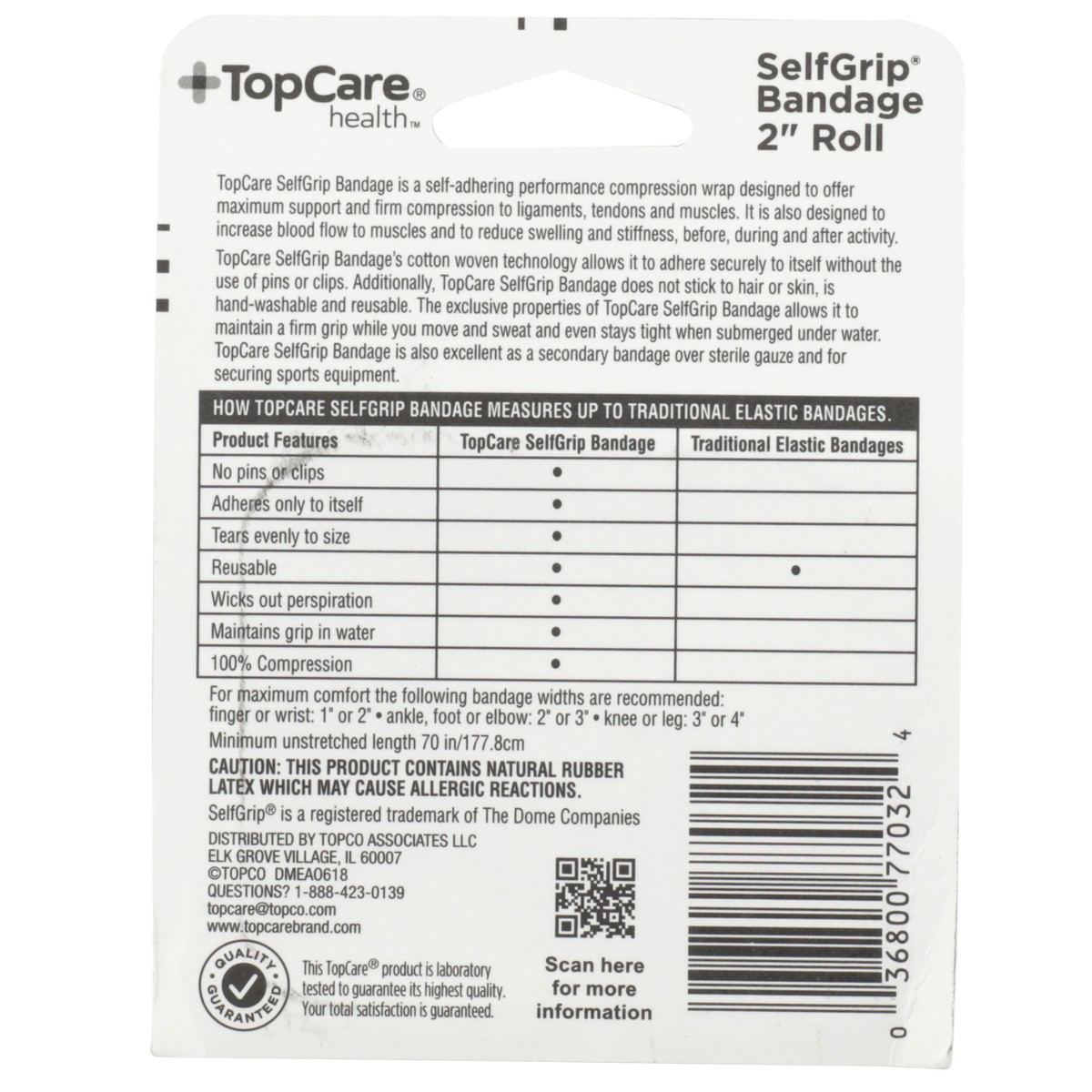 slide 8 of 8, TopCare Selfgrip, Maximum Compression Wrap Bandage 2" Roll, Beige, 2 in