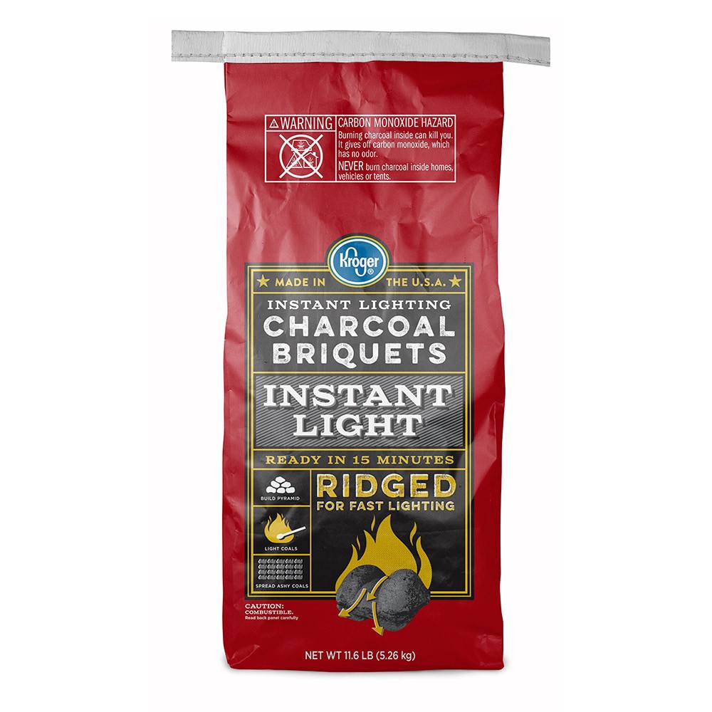 slide 4 of 4, Kroger Ridged Instant Light Charcoal Briquets, 11.6 lb