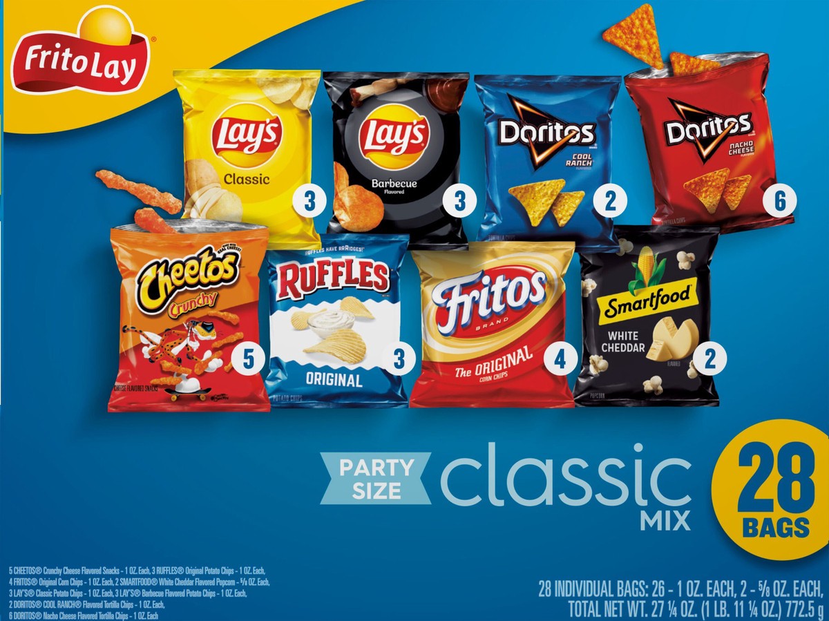 slide 9 of 13, Frito-Lay Snacks Classic Mix Variety 27 1/4 Oz, 28 Count, 28 ct