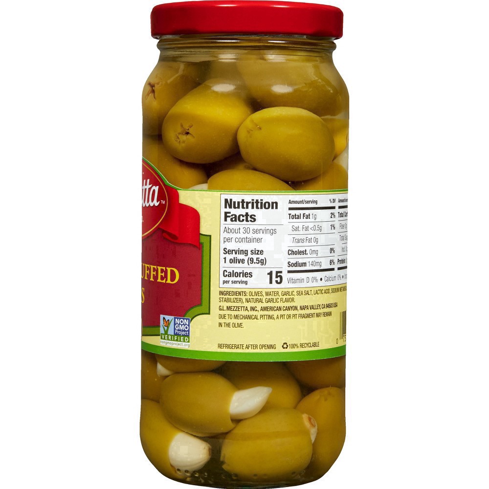 slide 40 of 46, Mezzetta Garlic Stuffed Olives, 10 oz Dr. Wt., 10 oz