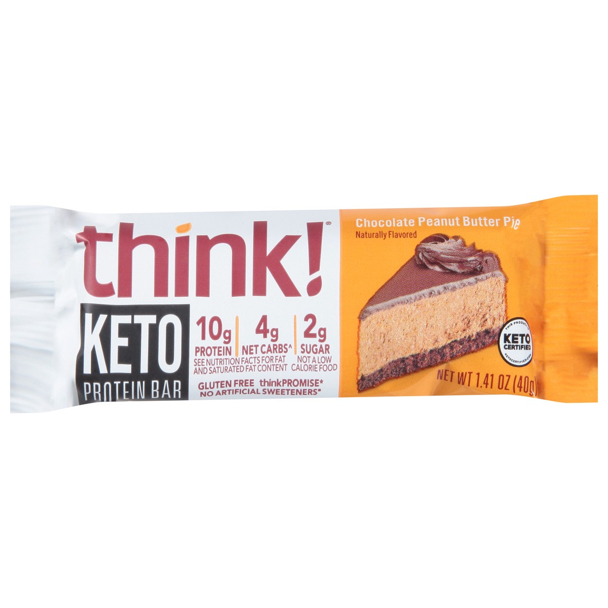 slide 9 of 9, think! Delight Chocolate Peanut Butter Pie Protein Bar 1.41 oz, 1.41 oz