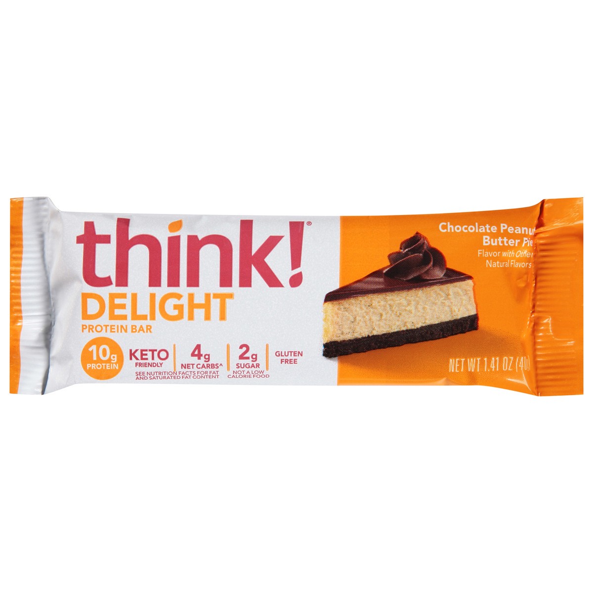 slide 1 of 9, think! Delight Chocolate Peanut Butter Pie Protein Bar 1.41 oz, 1.41 oz