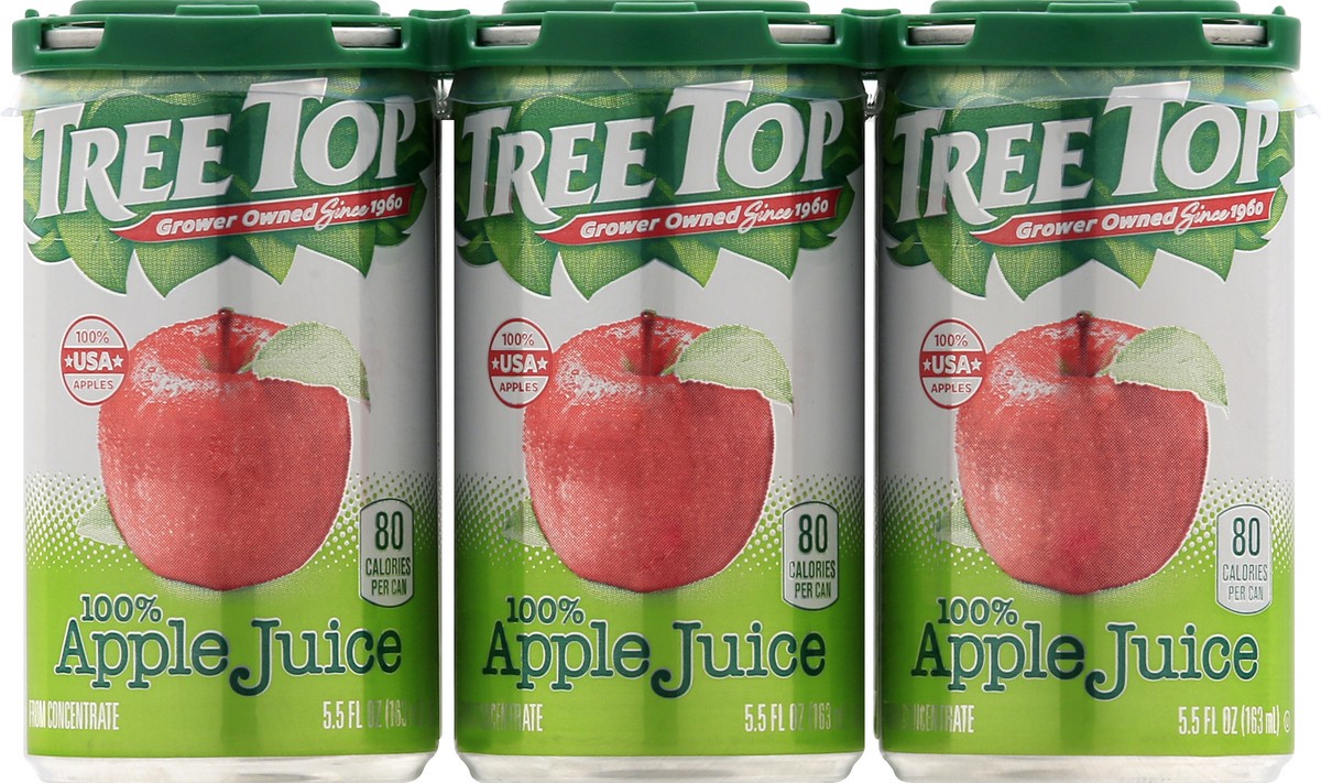 slide 4 of 13, Tree Top Apple 100% Juice - 6 ct, 6 ct; 5.5 fl oz