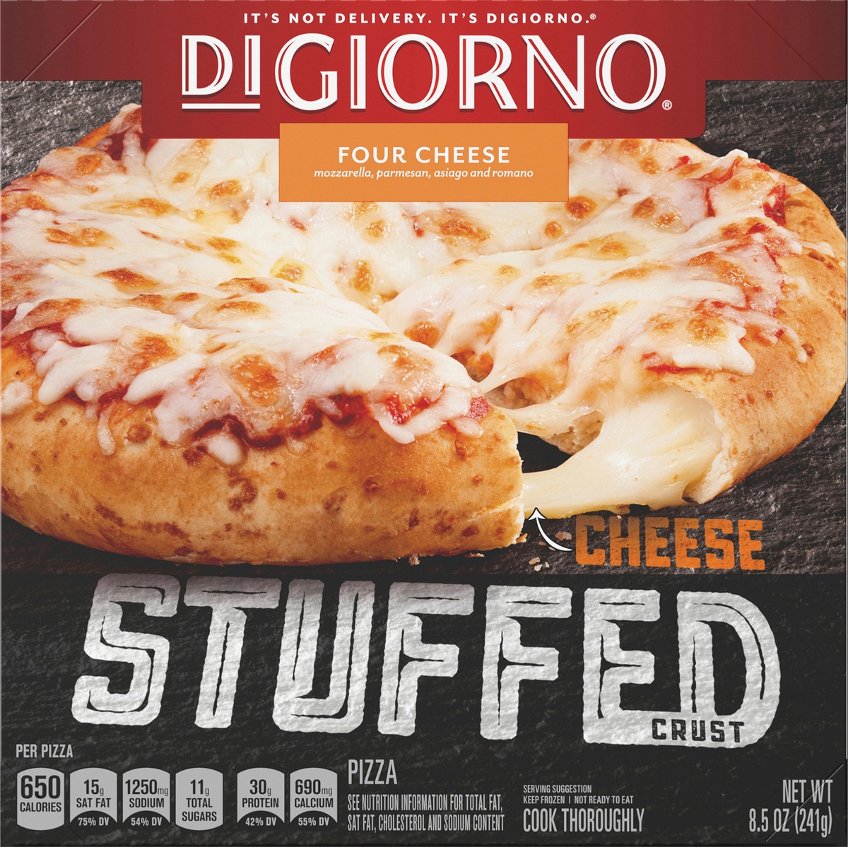 slide 9 of 11, DIGIORNO Frozen Four Cheese Personal Pizza on a Stuffed Crust, 8.5 oz