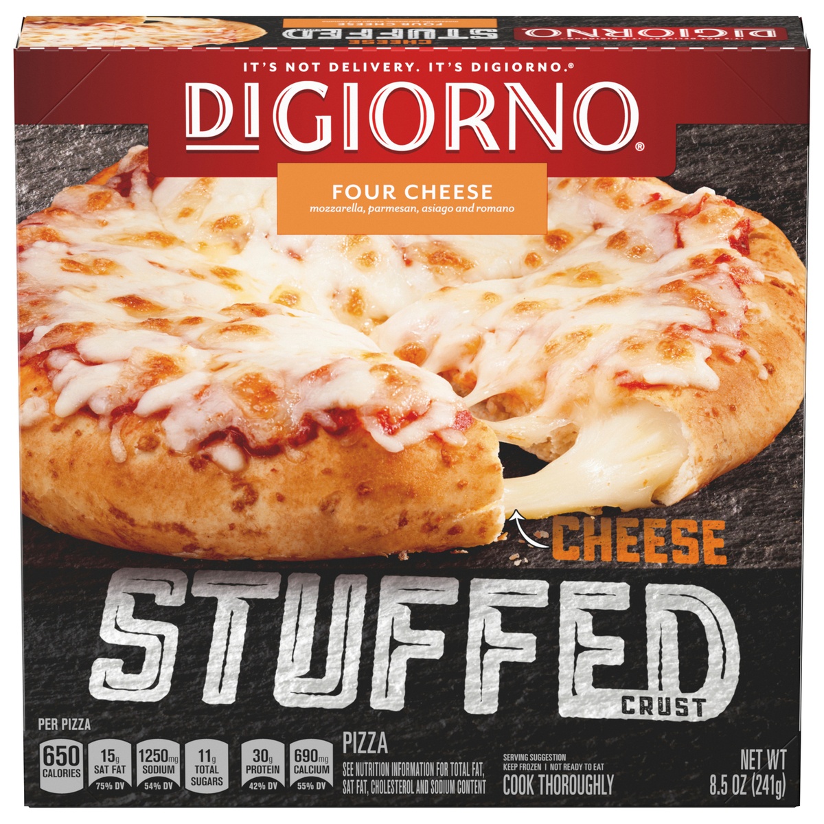 slide 1 of 11, DIGIORNO Frozen Four Cheese Personal Pizza on a Stuffed Crust, 8.5 oz