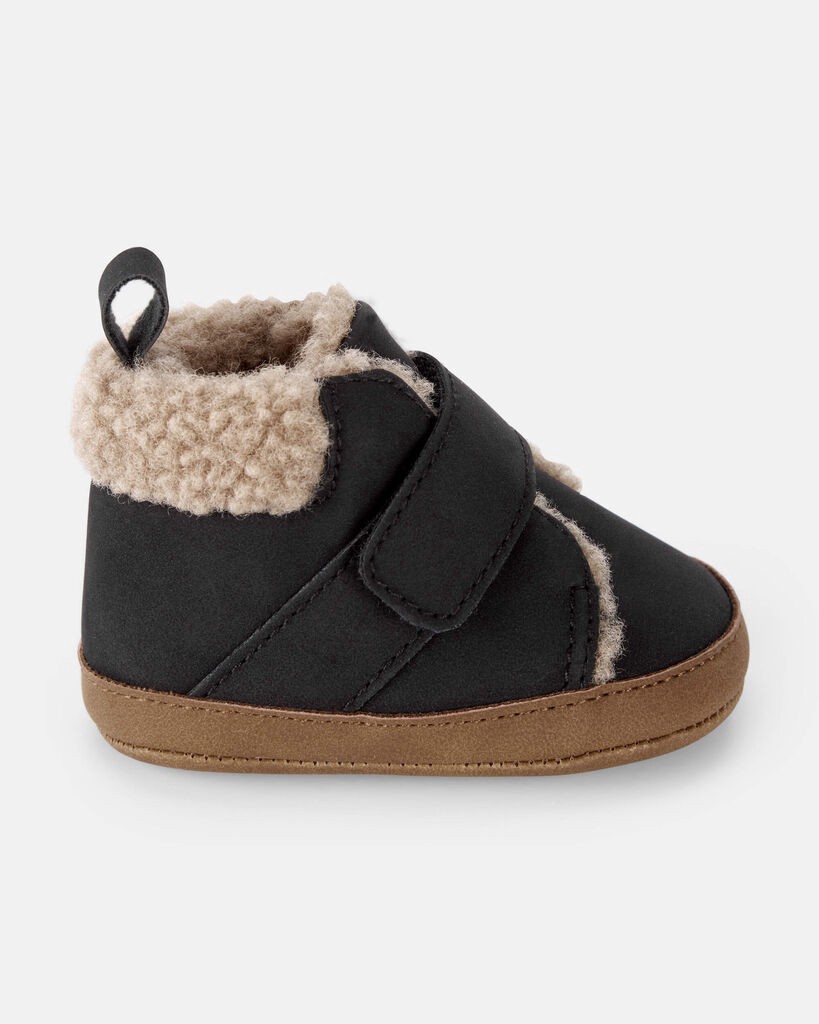slide 4 of 6, Carter's Baby Boy Sherpa Boots - Black/Brown Black 1, 1 ct