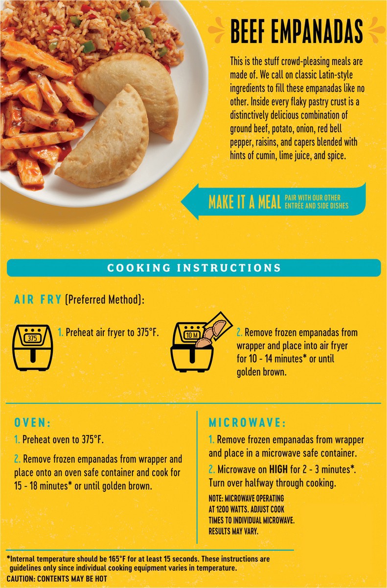 slide 8 of 13, Del Corazon Del Corazón Beef Empanadas, 7.5oz (Frozen), 7.5 oz