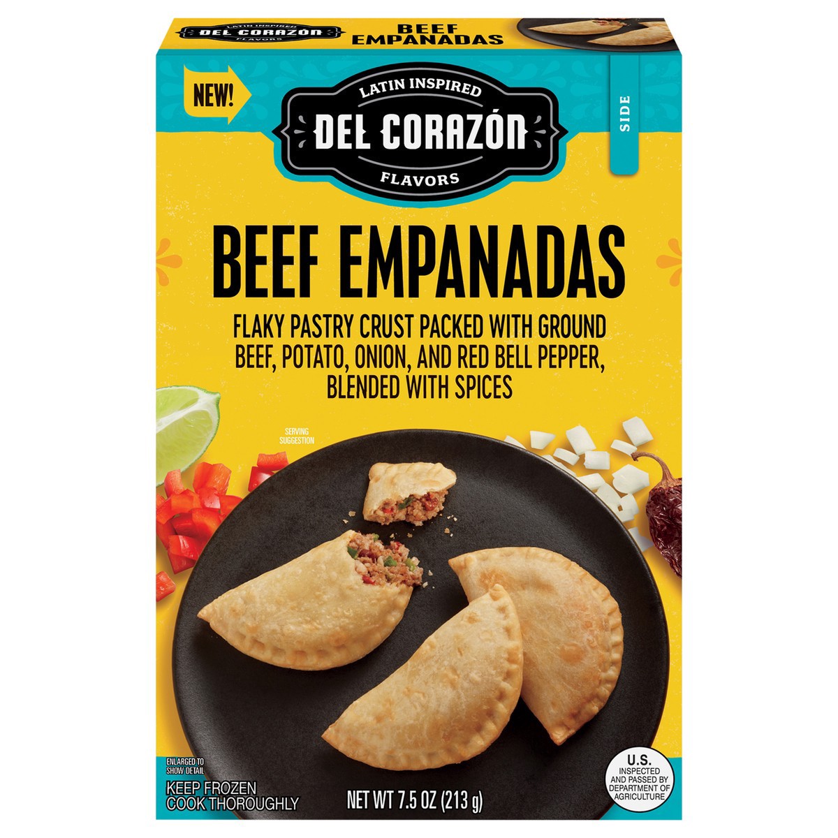 slide 11 of 13, Del Corazon Del Corazón Beef Empanadas, 7.5oz (Frozen), 7.5 oz