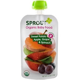 slide 1 of 1, Sprout Stage 2 Organic Sweet Potato, Apple, Grape & Spinach Baby Food, 4 oz