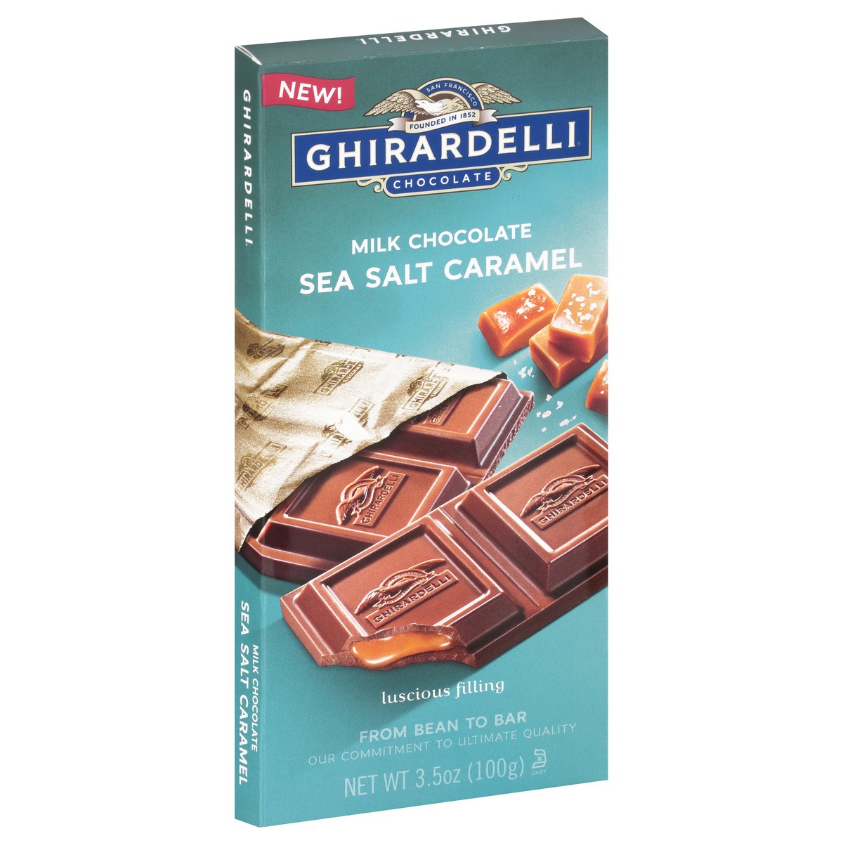 slide 6 of 9, Ghirardelli Chocolate Bar Milk & Sea Salt Caramel, 3.5 oz