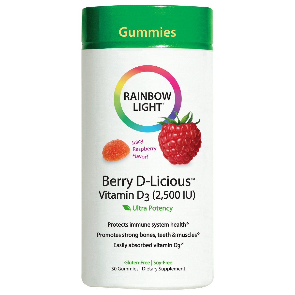 slide 1 of 5, Rainbow Light Gummies Berry D-Licious Vitamin D3 50 ea, 50 ct