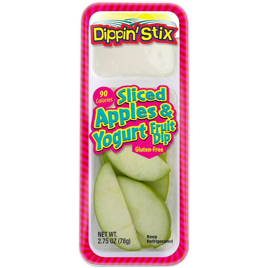 slide 1 of 2, Dippin'Stix Sliced Apples & Yogurt Fruit Dip Single Serve Pack, 2.75 oz