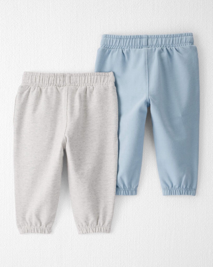 slide 4 of 4, Littleplanet Baby Organic Cotton French Terry Sweatpants Heather Grey, Newport Blue 6M, 1 ct