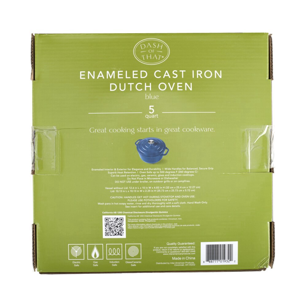 slide 4 of 5, Dash Of That 5Qt Dutch Oven - Blue, 1 ct
