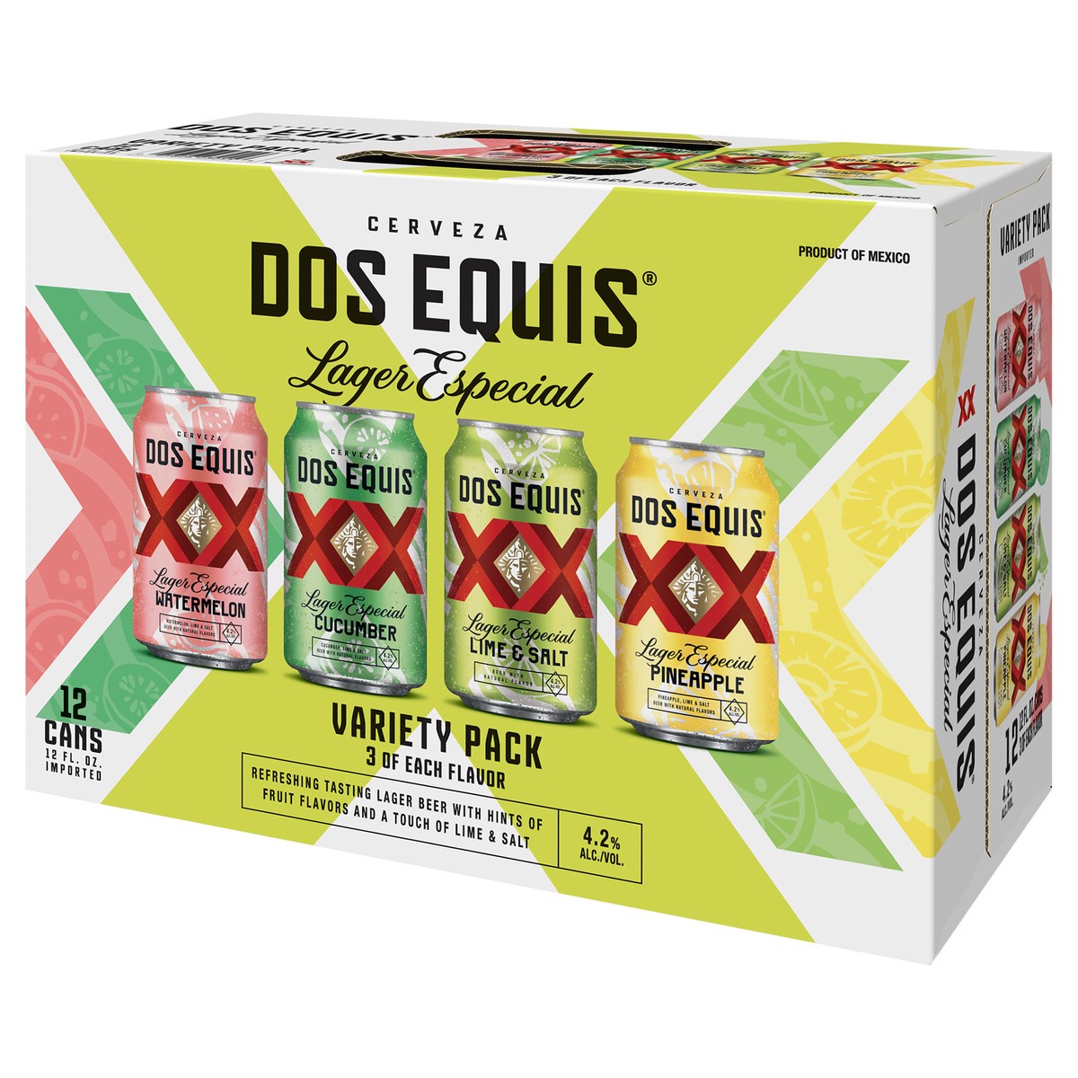 slide 6 of 6, Dos Equis Lager Especial Assorted Beer Variety Pack 12 - 12 fl oz Cans, per lb