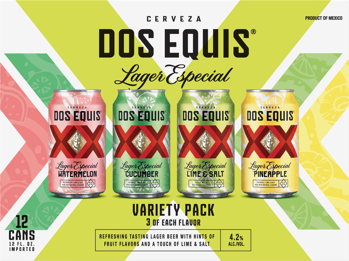 slide 2 of 6, Dos Equis Lager Especial Assorted Beer Variety Pack 12 - 12 fl oz Cans, per lb